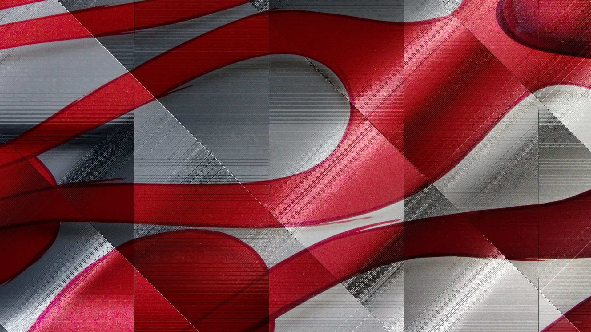 abstract red and silver design