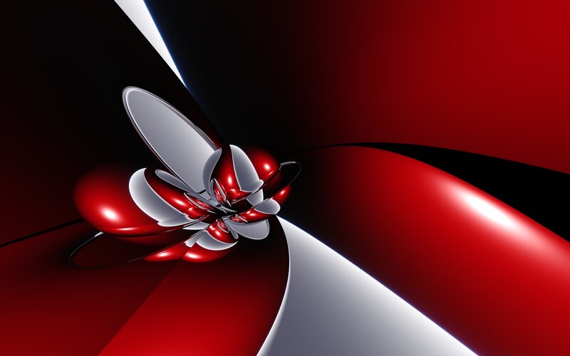 Abstract red and silver design