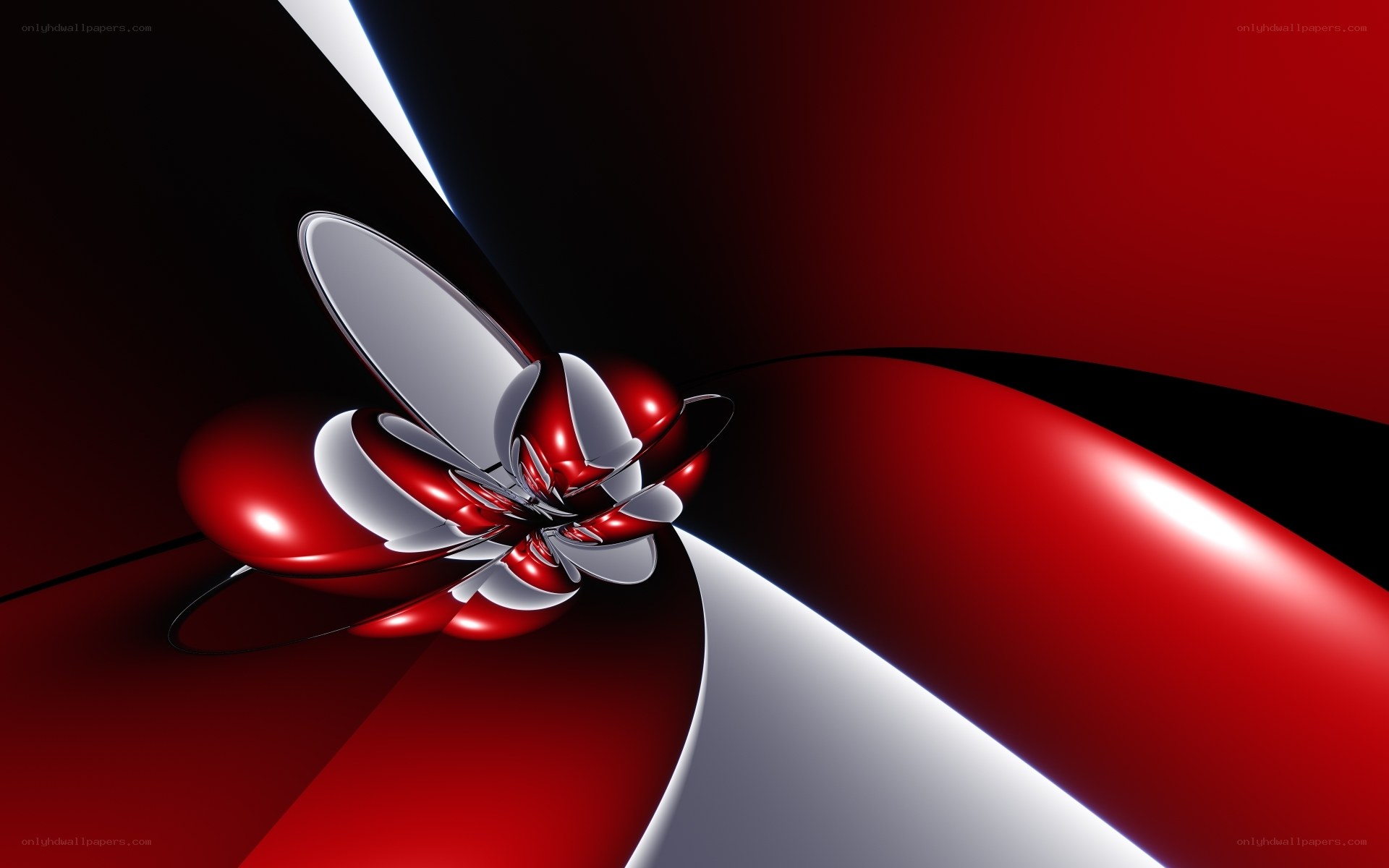 Abstract red and silver design