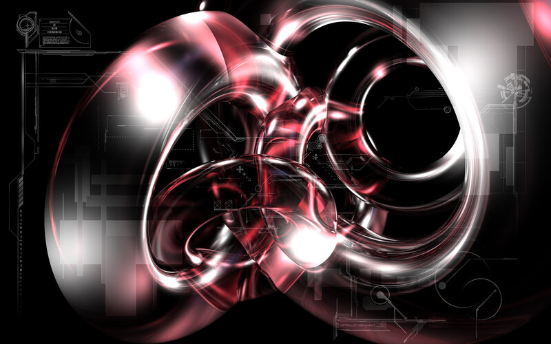 abstract red and silver digital art