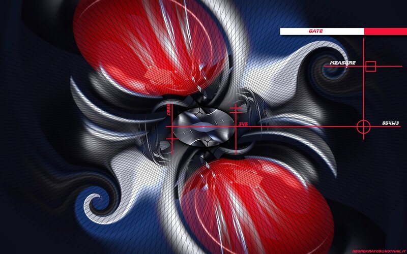 Abstract red and silver fractal design