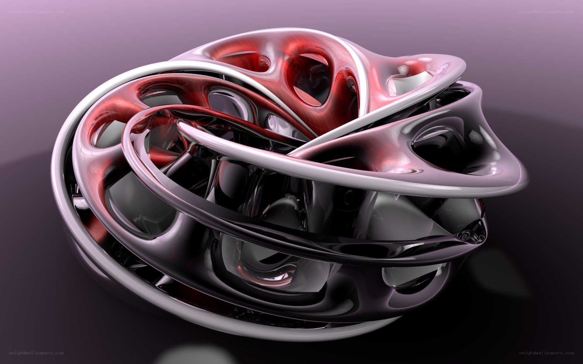 abstract red and silver sculpture