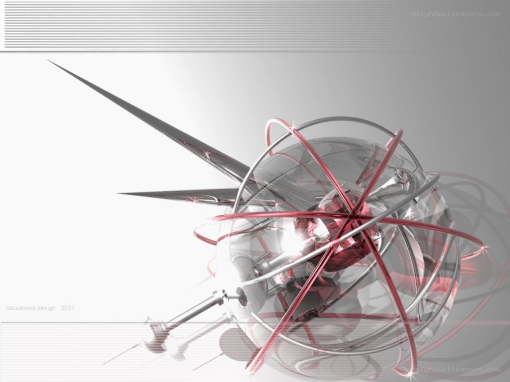 abstract red and silver sphere