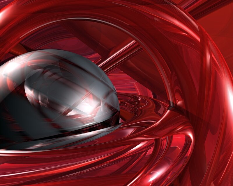 Abstract red and silver sphere