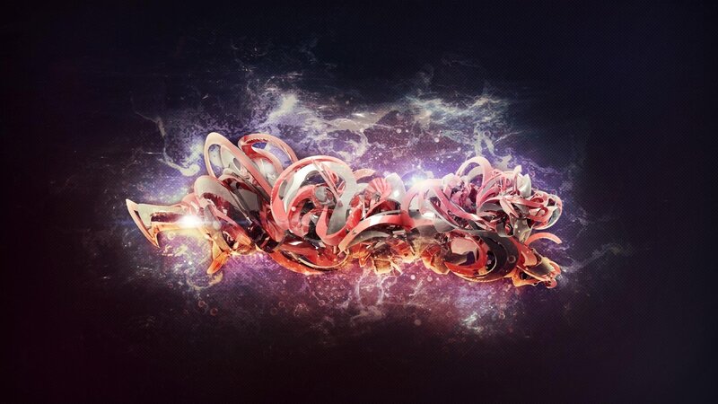 Abstract Red and Silver Swirls — Dramatic, Digital Art