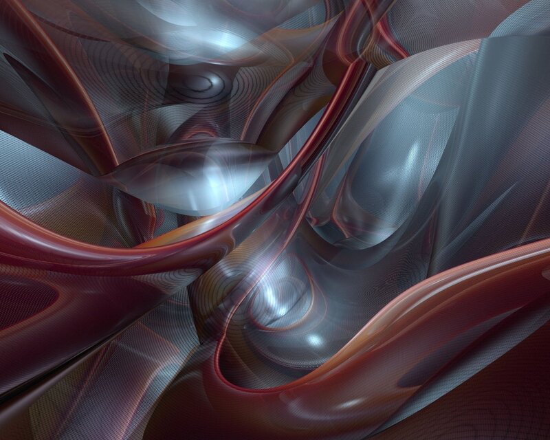 Abstract Red and Silver Swirls — Dynamic