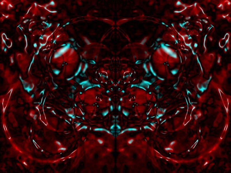 abstract red and teal liquid pattern