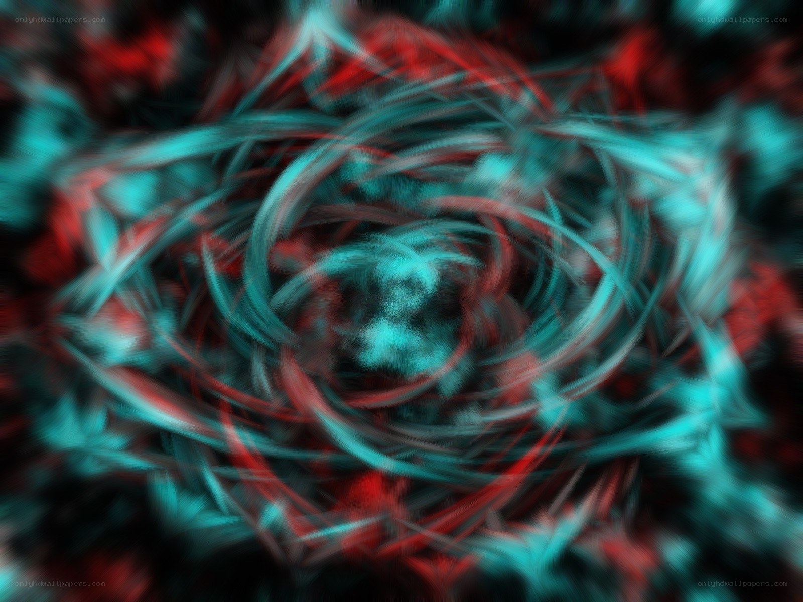 Abstract red and teal swirl