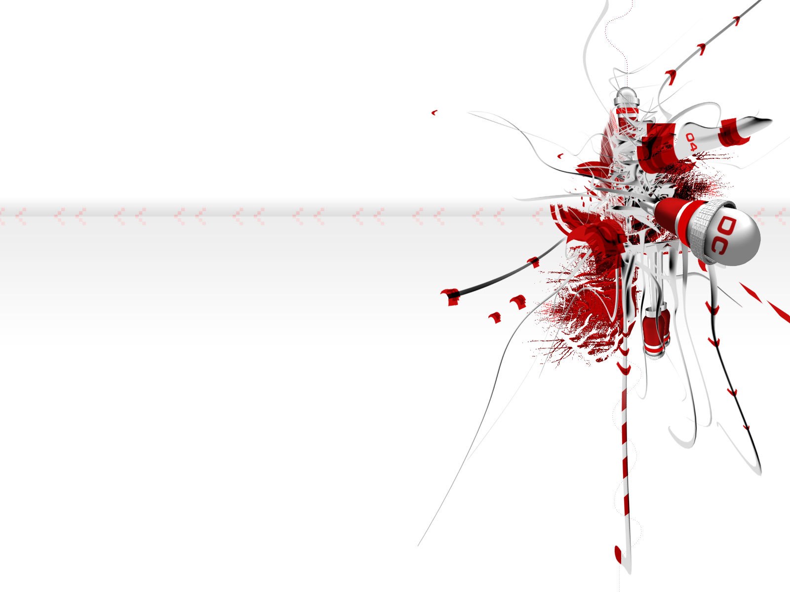 abstract red and white design