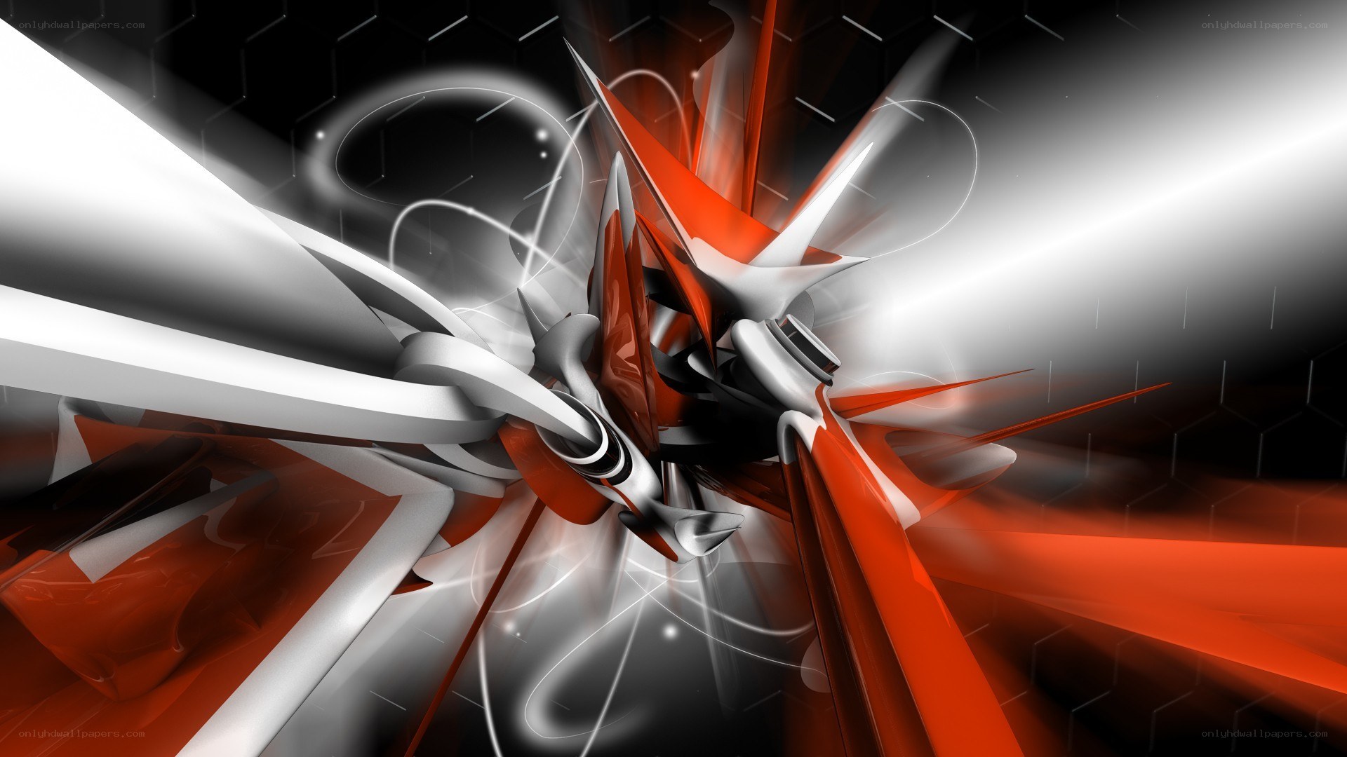abstract red and white design