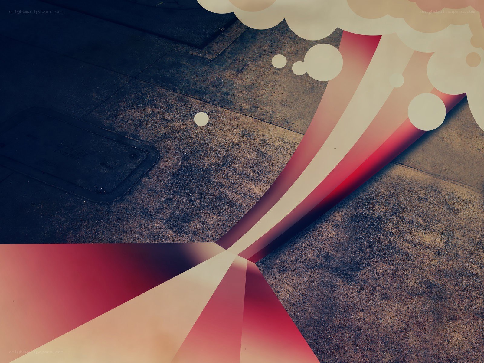 abstract red and white design