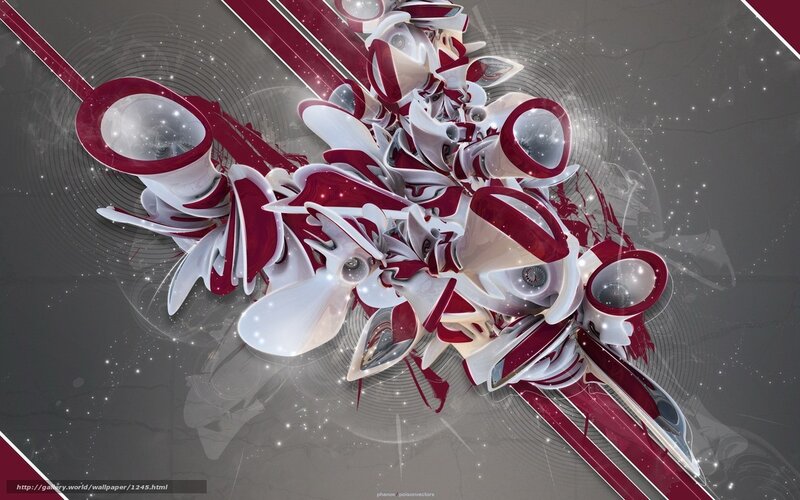 Abstract red and white digital art