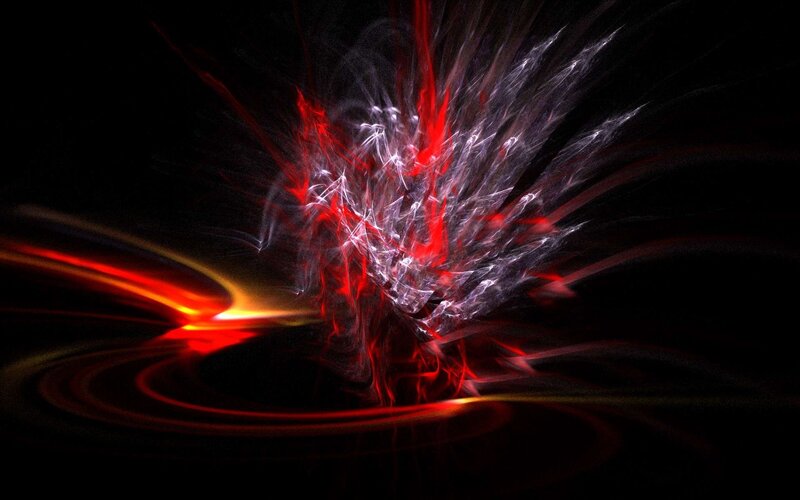 Abstract red and white energy burst