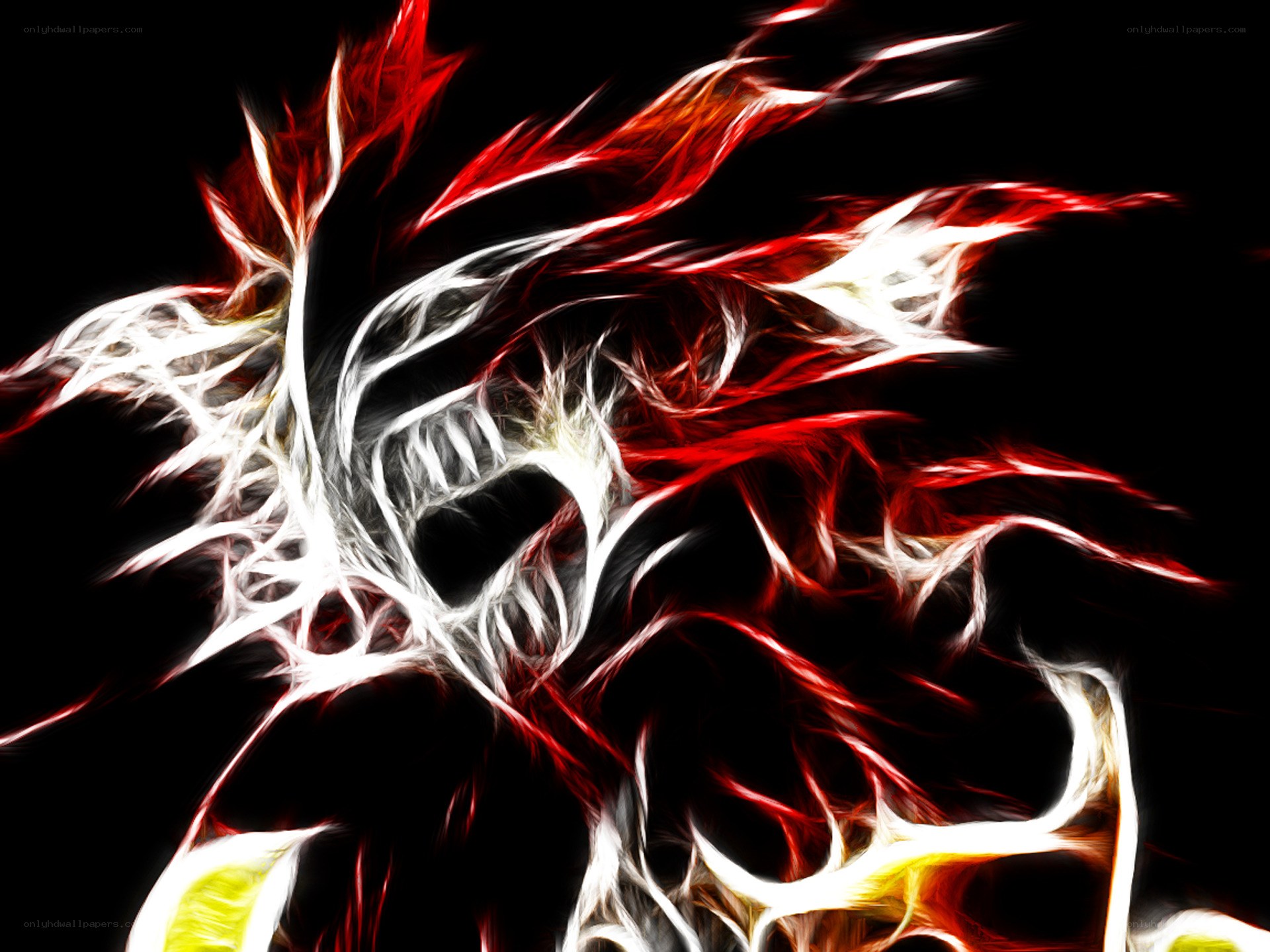 Abstract red and white energy burst