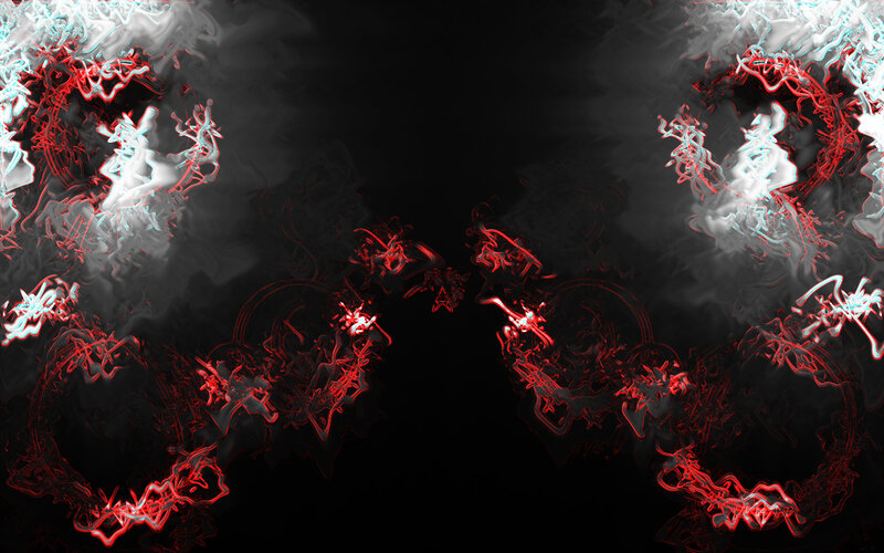 Abstract red and white energy swirls