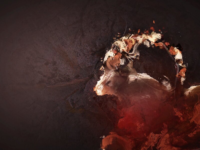 Abstract Red and White Form — Dramatic