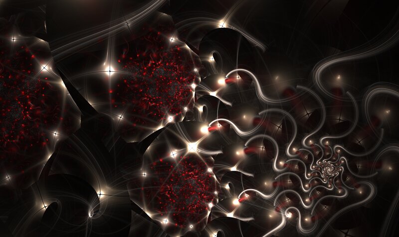 Abstract red and white fractal art
