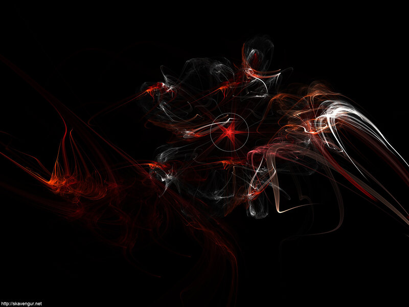 Abstract red and white fractal design