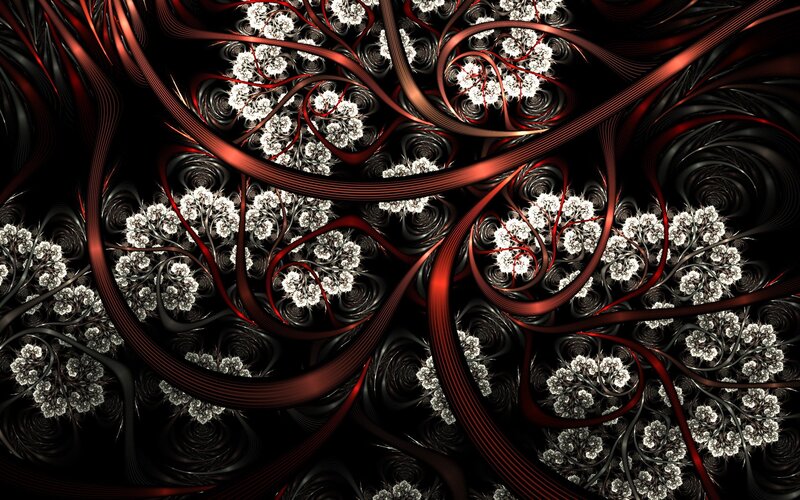 Abstract red and white fractal design