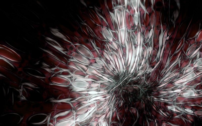 abstract red and white fractal pattern