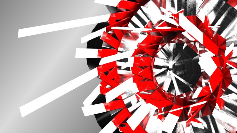 abstract red and white geometric explosion