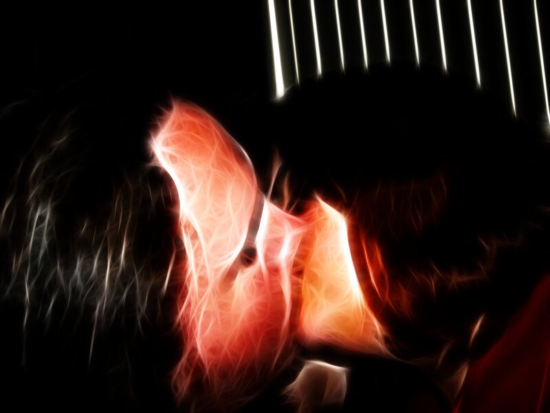 Abstract red and white light art
