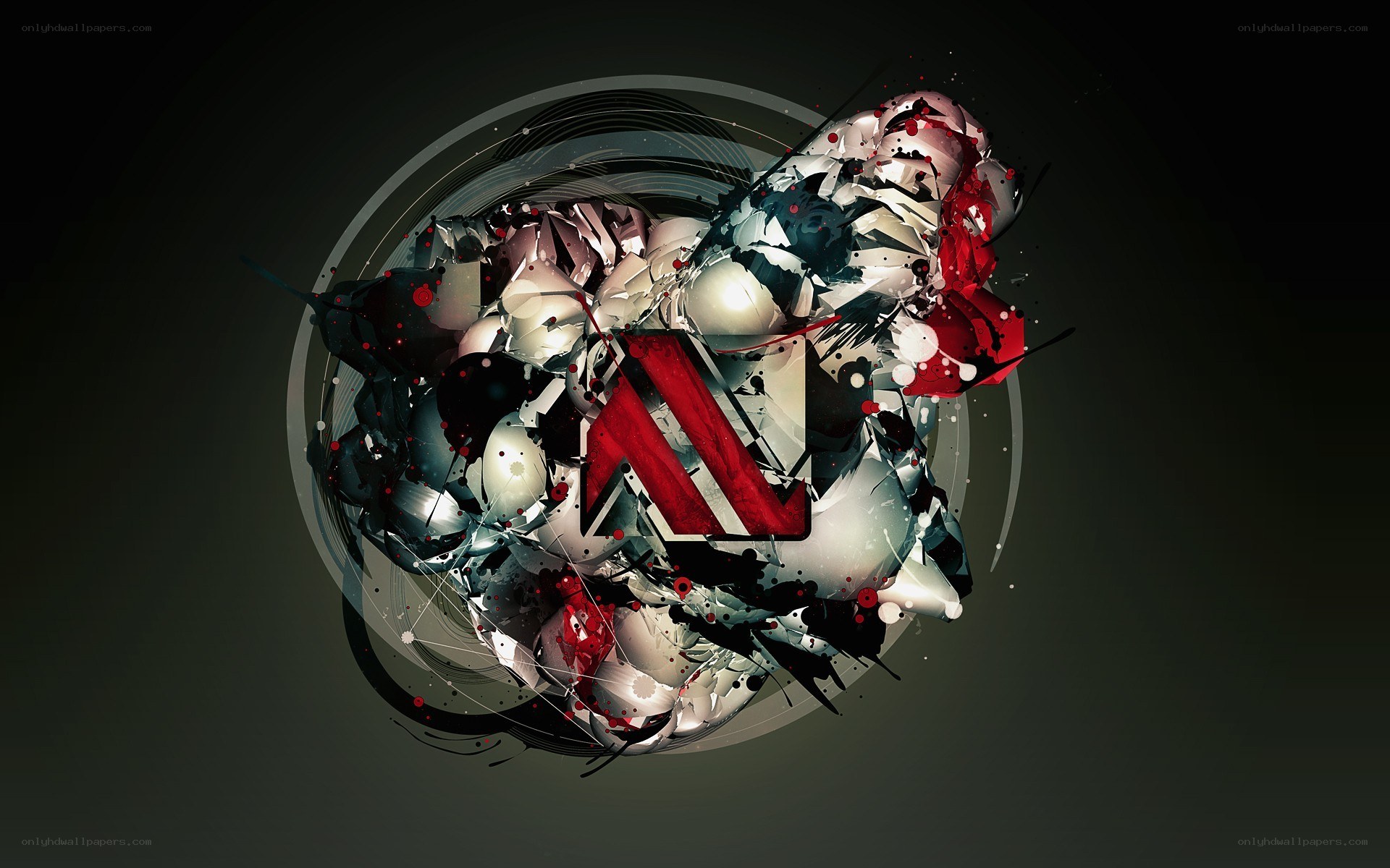 abstract red and white logo art