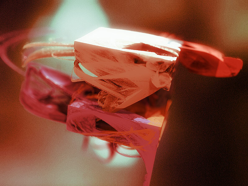 abstract red and white object