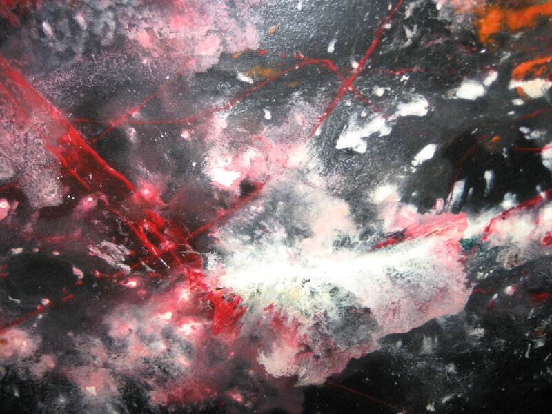 Abstract Red and White Paint