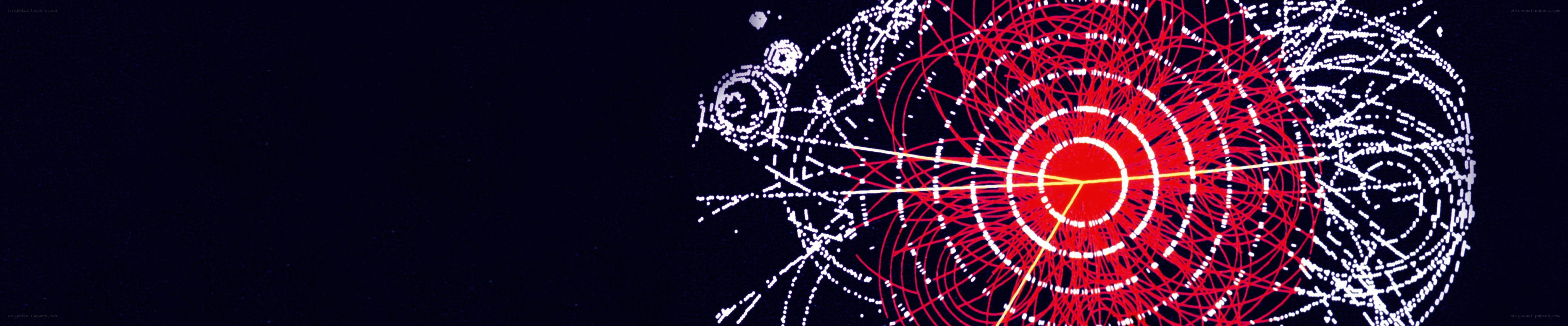 abstract red and white particle trails