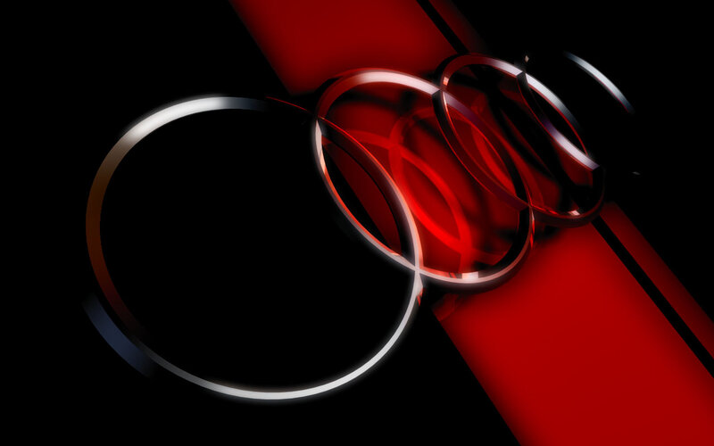 Abstract Red and White Rings