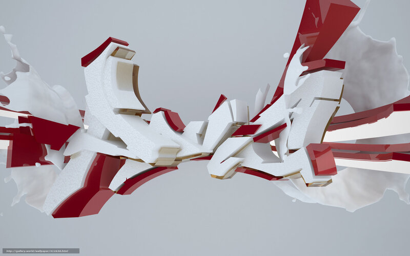 Abstract Red and White Shapes — Dynamic, 3d Render