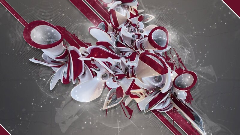 Abstract Red and White Shapes — Dynamic
