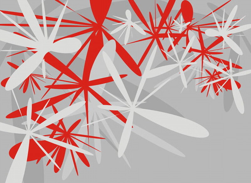 Abstract Red and White Shapes — Dynamic, Vector Art