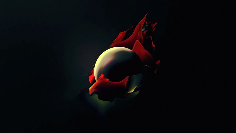 abstract red and white sphere