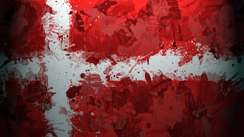 abstract red and white splatter