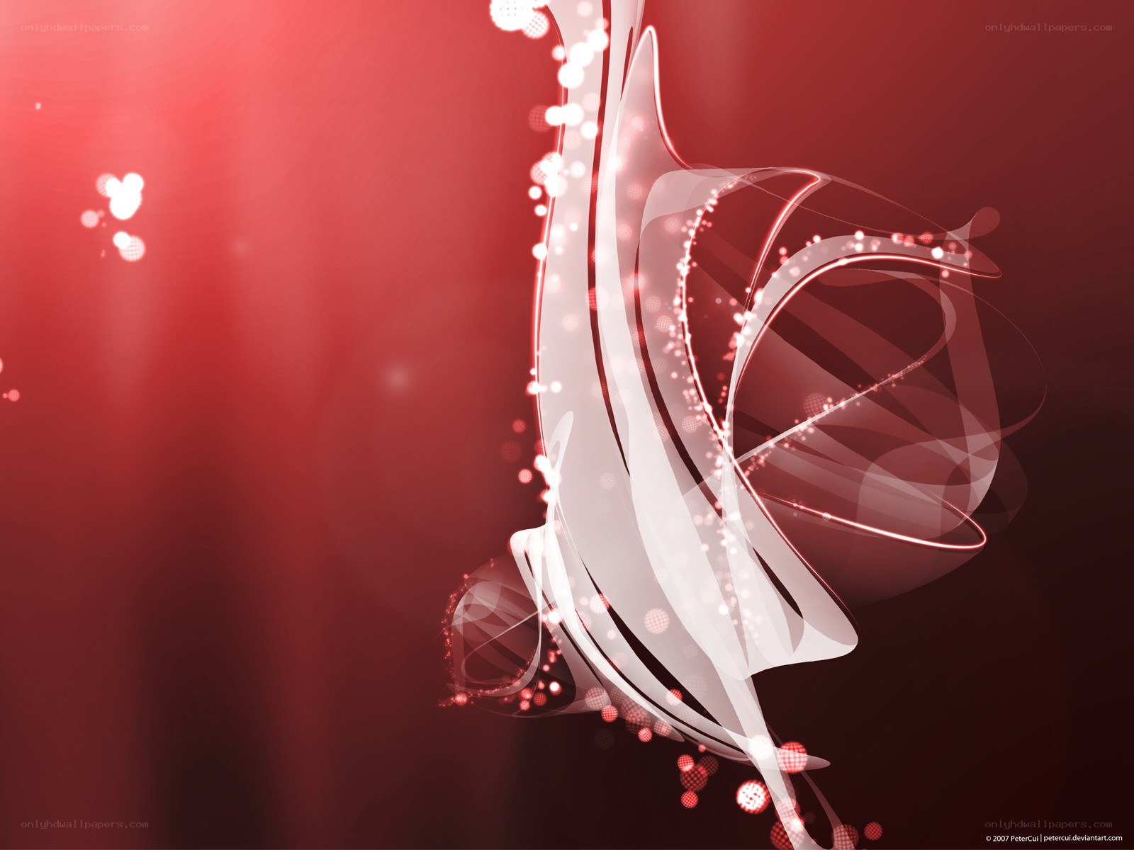 abstract red and white swirl
