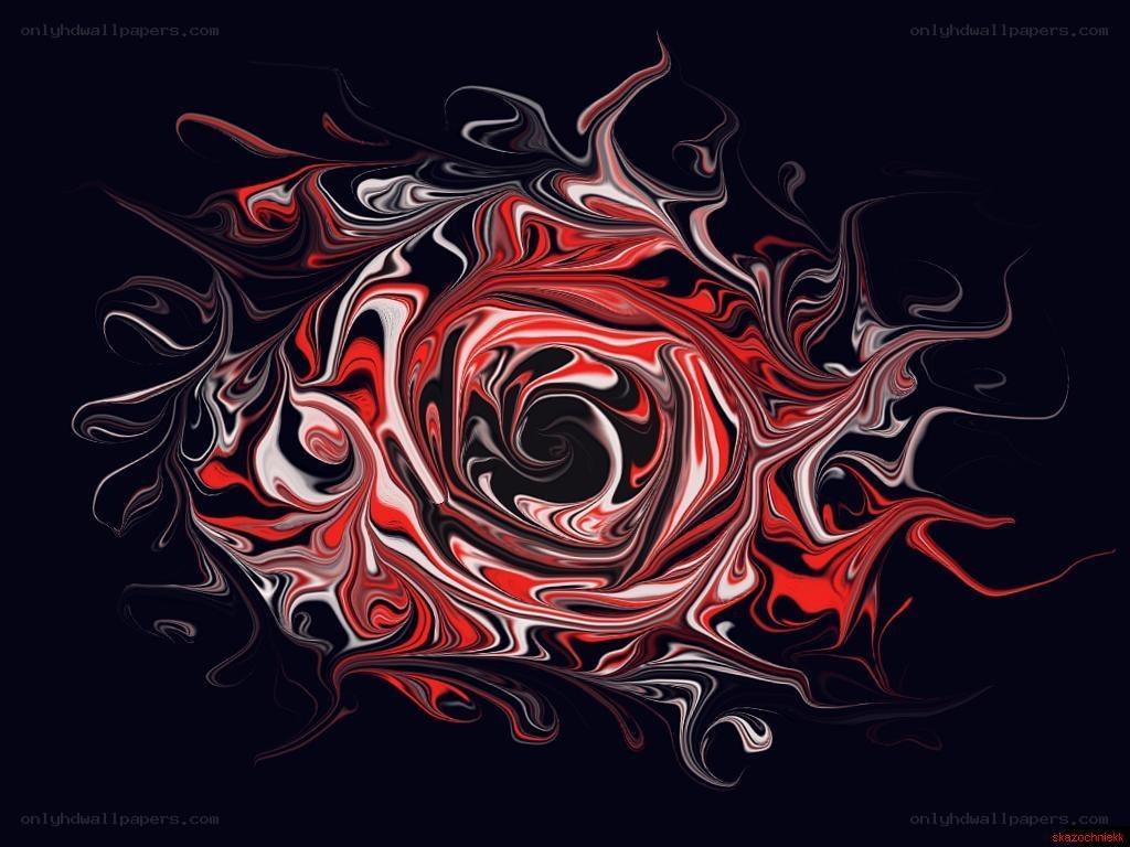 Abstract red and white swirl