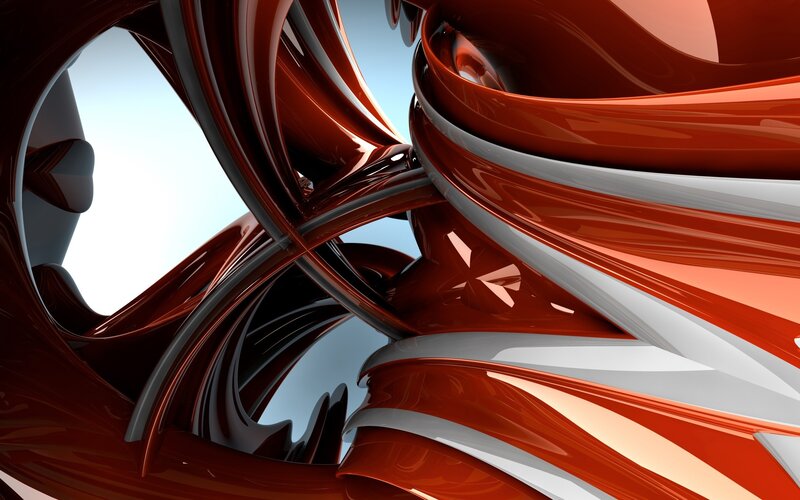 Abstract red and white swirls