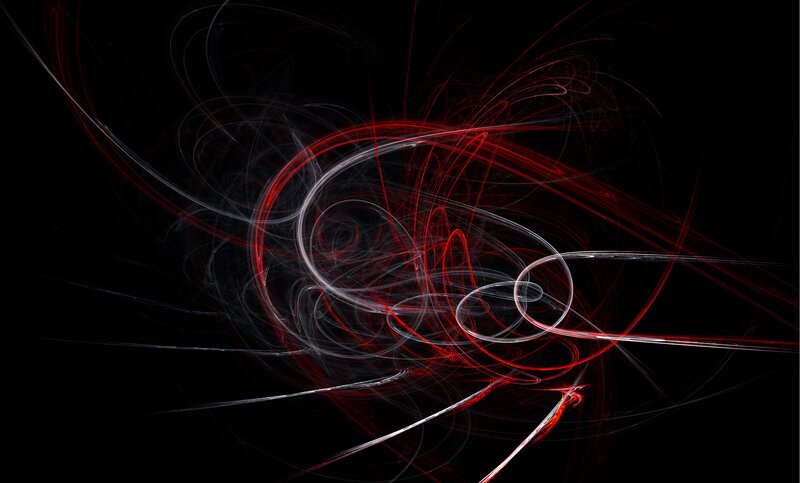 Abstract red and white swirls