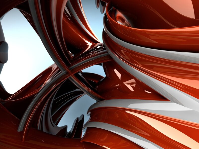 Abstract Red and White Swirls — Dynamic, 3d Render