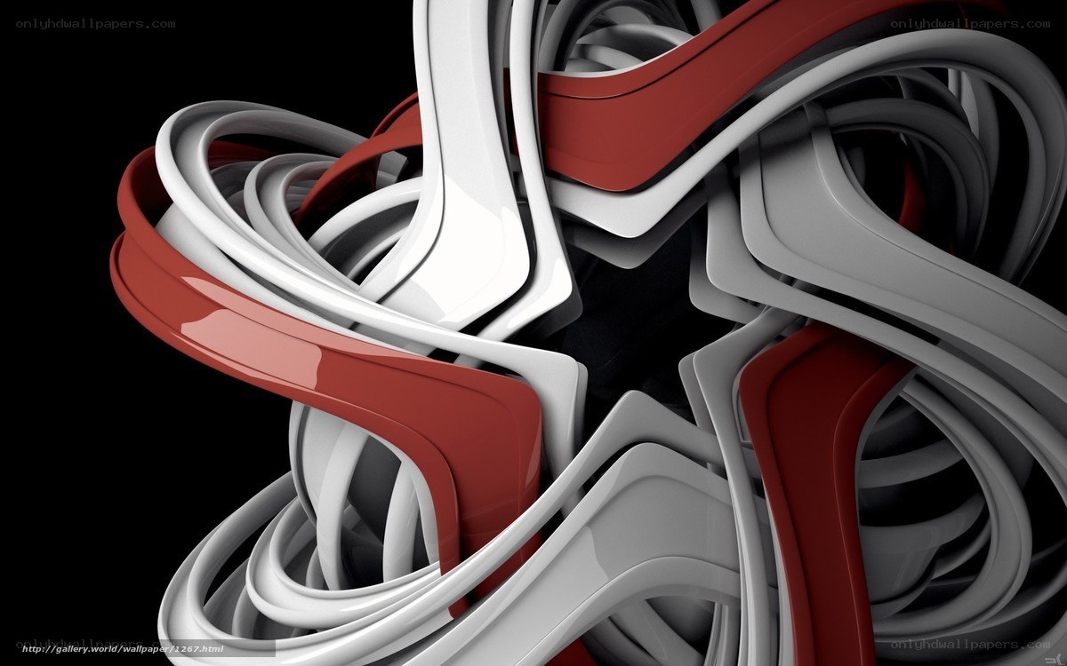 Abstract red and white swirls