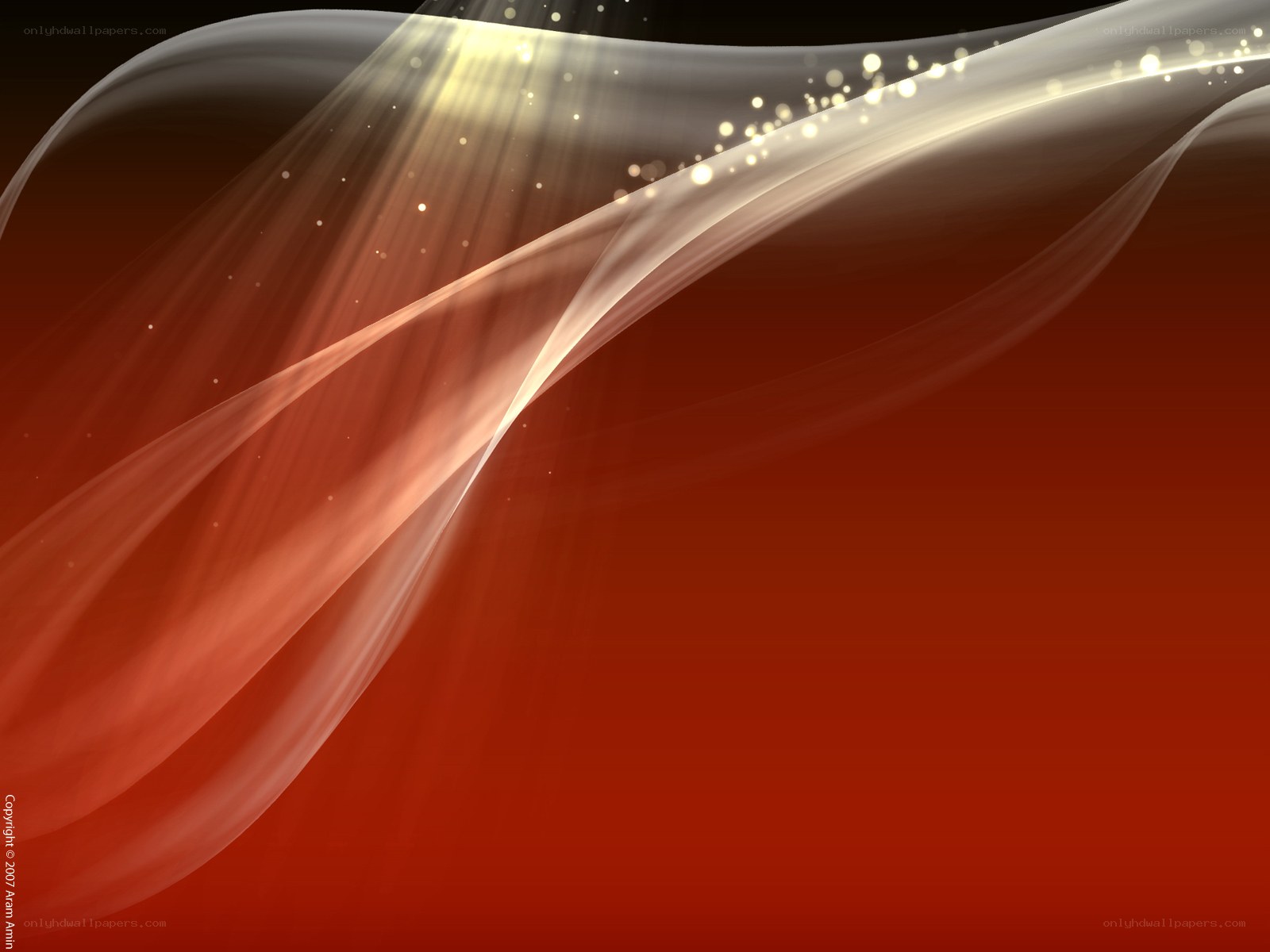 Abstract red and white waves