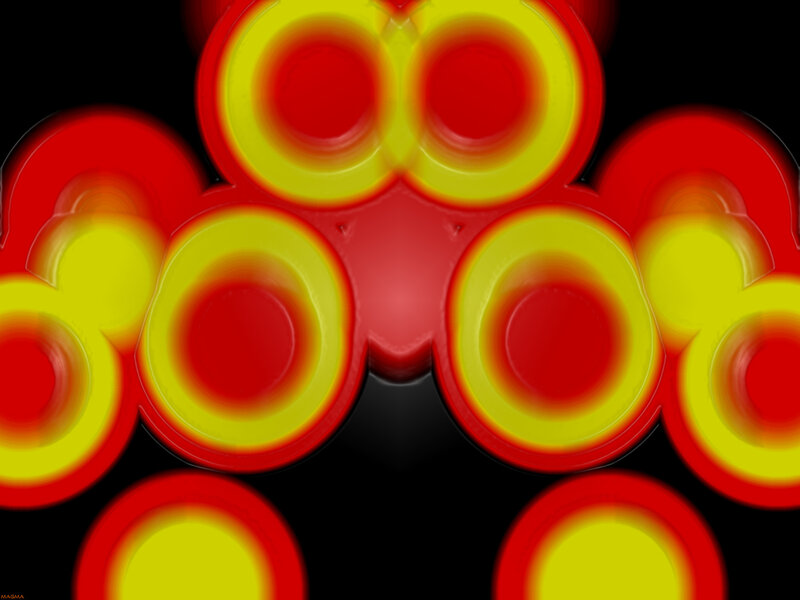 Abstract red and yellow circles