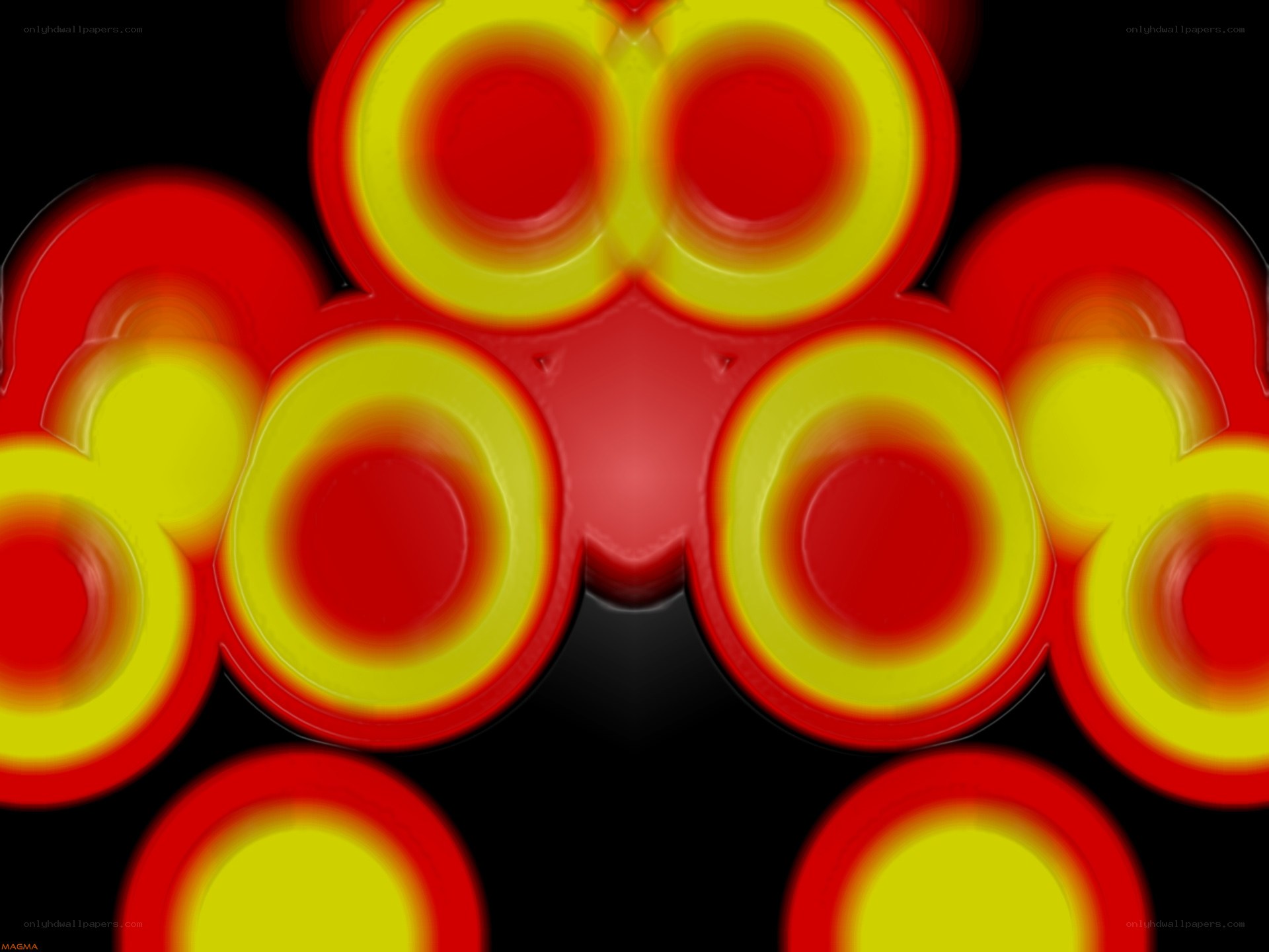 Abstract red and yellow circles