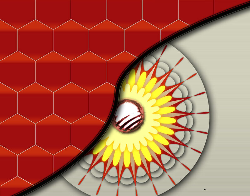 abstract red and yellow design