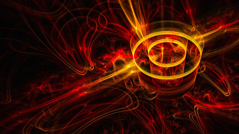 Abstract red and yellow energy swirl