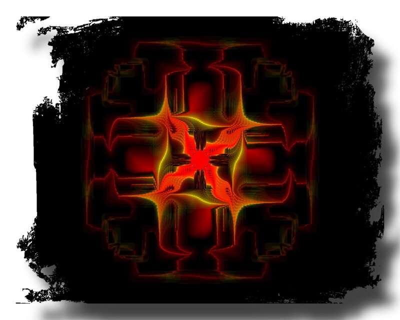 abstract red and yellow fractal design