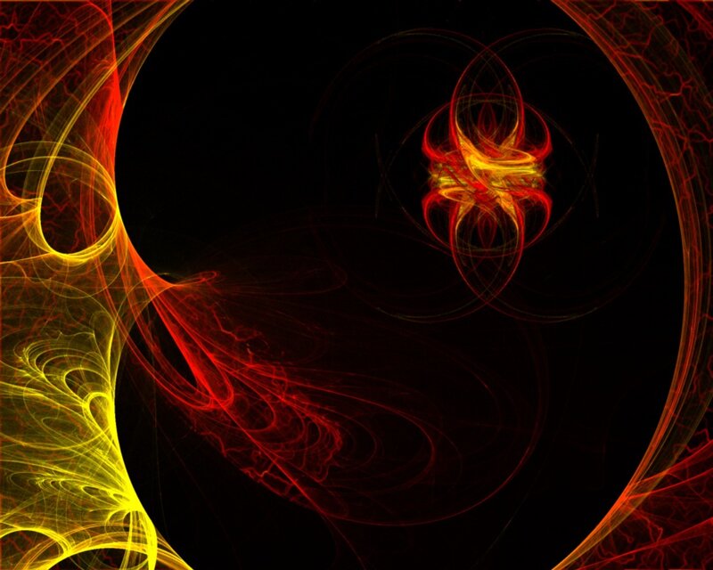 Abstract red and yellow fractal design