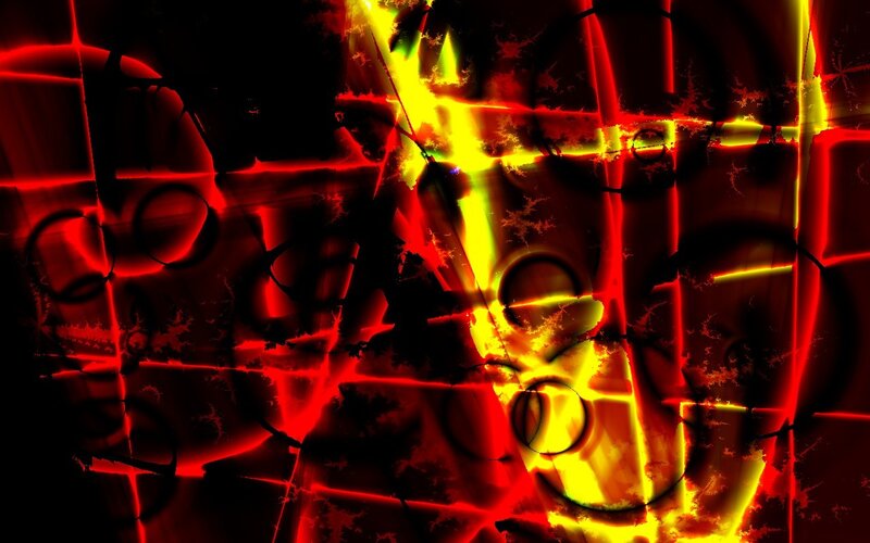 Abstract red and yellow fractal pattern